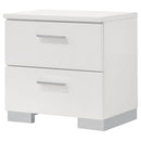 Dulcey - 2 Drawer Nightstand - Gloss White by HouseOfZazla