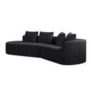 Upholstered Oversized Sectional Sofa, 4 Seater Extra Deep & Wide Seat Curved Cloud Couch With 4 Throw Pillows, Free Combination Living Room - Black by HouseOfZazla