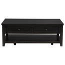 Sutter - 2 Drawer Rectangular Coffee Table - Dark Brown by HouseOfZazla