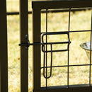 8' x 4' x 6' Outdoor Dog Kennel with Rotating Bowl Holders, Walk-in Pet Playpen, Welded Wire Steel with Water and UV-Resistant Canopy, Red