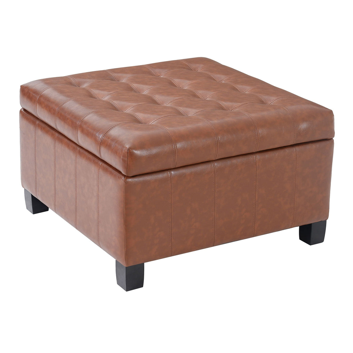 Square Tufted Indoor Ottoman With Lift-Top Storage, photo 2 of 6