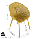 2 Piece Durable Single Chair With Hollow Out Design