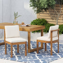 Acacia Wood Outdoor Dining Chair (Set of 2), Teak Finish Wood + by HouseOfZazla