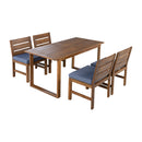 U_STYLE Farmhouse 5-Piece Outdoor Patio Dining Set with Adjustable Legs by HouseOfZazla