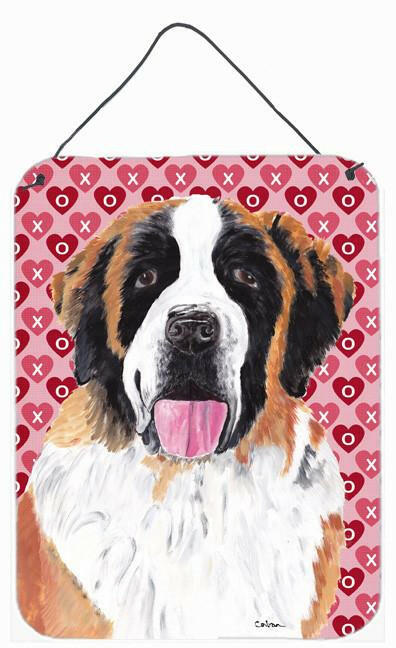 Saint Bernard Hearts Love and Valentine's Day Wall or Door Hanging Prints