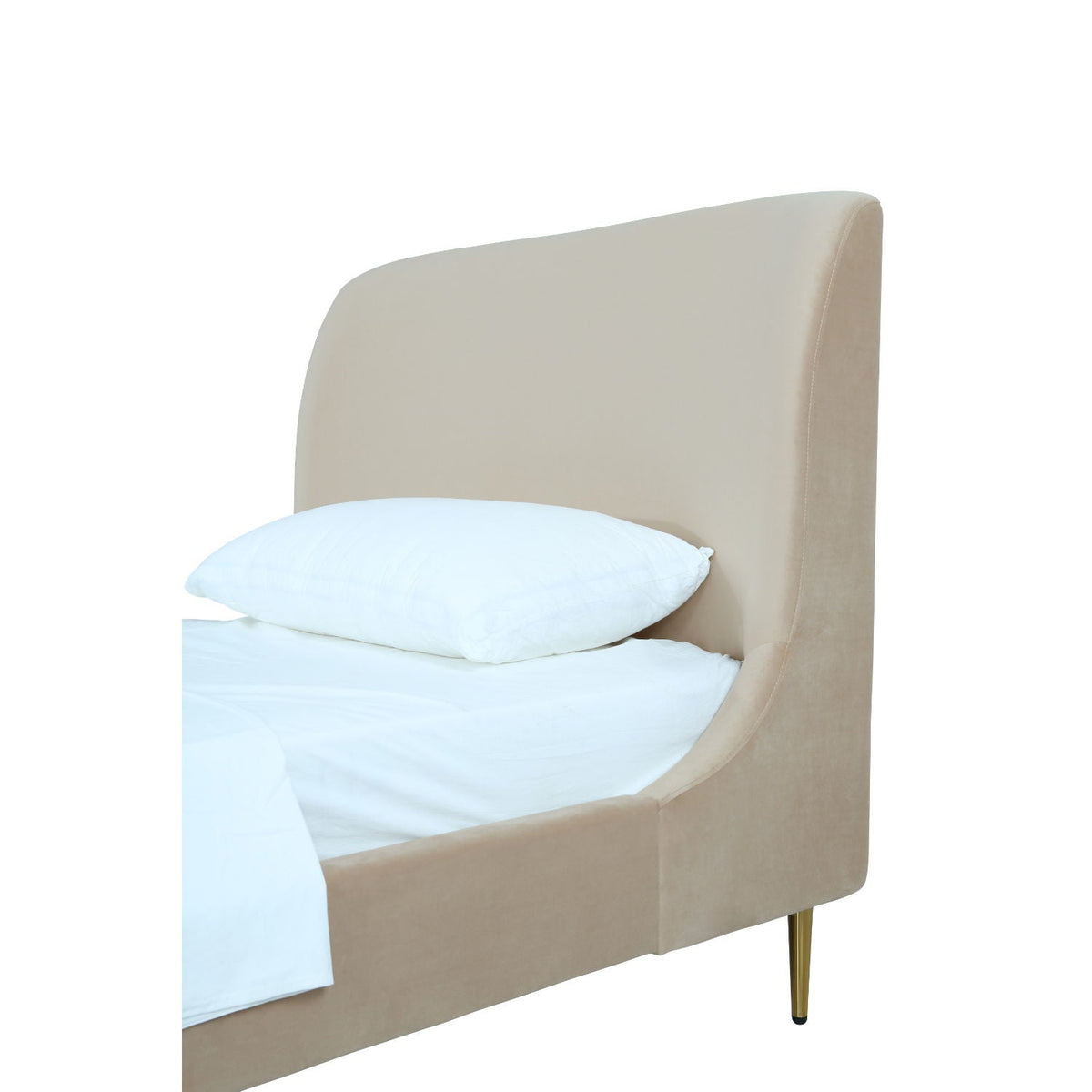Mid-Century Modern Upholstered Bed With Curved Headboard, photo 5 of 40