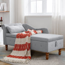 Chaise Lounge Indoor, Lounge Chair For Bedroom With Storage & Pillow, Modern Upholstered Rolled Arm Chase Lounge For Sleeping With Nailhead Trim For Living Room Bedroom Office by HouseOfZazla