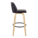 Toriano - Contemporary Fixed Height Barstool Swivel And Round Footrest (Set of 2) by HouseOfZazla