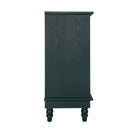 Hollow Carved 2 Door Accent Cabinet With Adjustable Shelf, Sideboard Buffet For Entryway, Living Room Or Bedroom - Blackish Green by HouseOfZazla