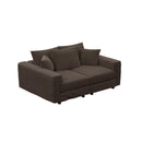 Deep Seat Convertible Sofa With Soft Pillows And Ottomans by HouseOfZazla