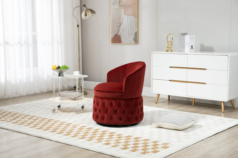 360 Degree Swivel Cuddle Barrel Accent Sofa Chairs, Round Armchairs with Wide Upholstered, Fluffy Velvet Fabric Chair for Living Room, Bedroom, Office, Waiting Rooms