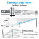 3 Tier Standing Shelf Units, 3000 LBS NSF Height Adjustable Metal Garage Storage Shelves with Wheels, Heavy Duty Storage Rack Metal Shelves - Black - 3T-2472-CHROME