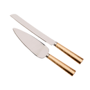 Gold Hammered Handle Cake Knife & Server Set by creativegiftsdirect