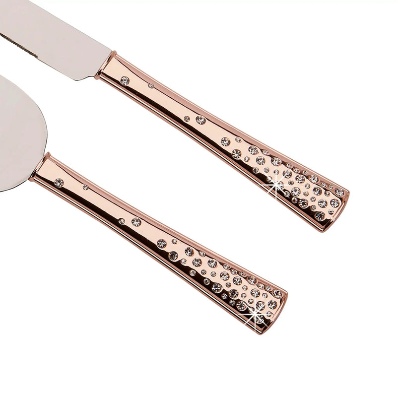 Galaxy Rose Gold Cake Knife & Server Set, photo 2 of 3