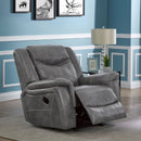 Encino - Upholstered Padded Arm Glider Recliner - Gray by HouseOfZazla