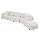 U_Style Modern 5-Seater Curved Modular Sectional Sofa