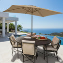 Rectangular Patio Umbrella With Crank Tilt, Polyester UV-Resistant Canopy