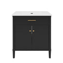Bathroom Vanity With Sink, Soft Close Doors And Adjustable Shelf