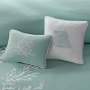 Oversized Cotton Jacquard Comforter Set Aqua Queen