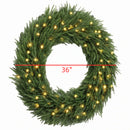 36-Inch Pre-Lit Christmas Wreath