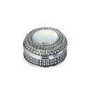 Silverplated Round Antique-Style Box with Beaded Detail, 3"