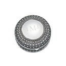 Silverplated Round Antique-Style Box with Beaded Detail, 4.5" by creativegiftsdirect