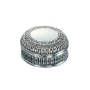 Silverplated Round Antique-Style Box with Beaded Detail, 4.5" by creativegiftsdirect