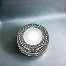 Silverplated Round Antique-Style Box with Beaded Detail, 4.5" by creativegiftsdirect