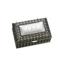 Silverplated Rectangular Box with Beaded Antique Design, 2.25" by creativegiftsdirect