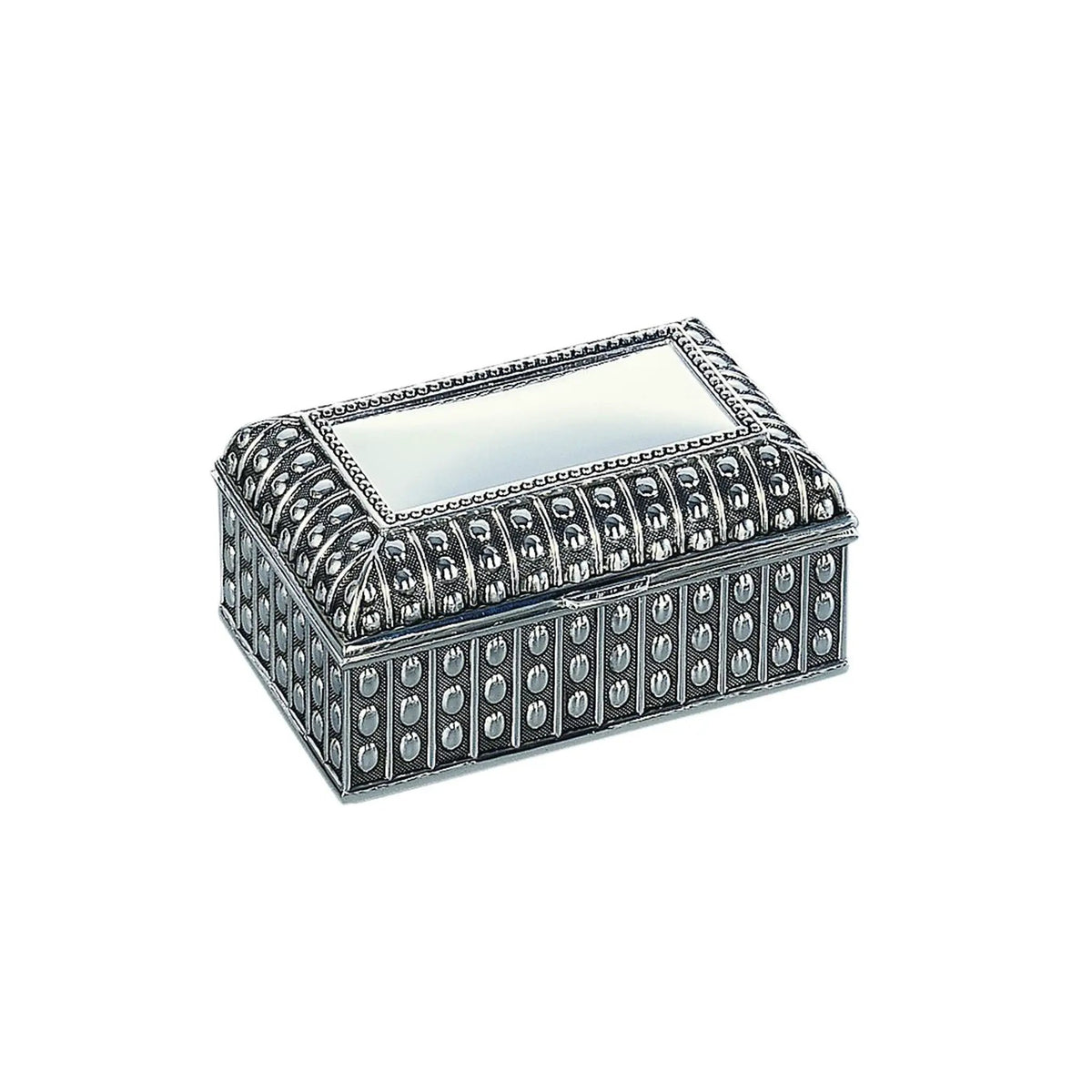 Silverplated Rectangular Box with Beaded Antique Design, 2.25", photo 4 of 5