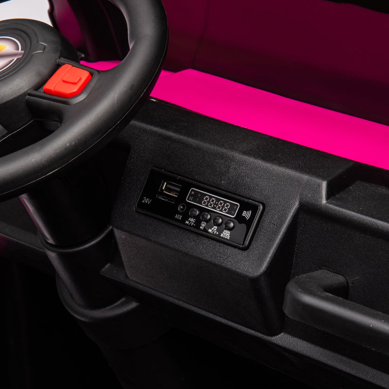 24V 2-Seater UTV-XXL Ride On Truck with Dump Bed for kid,Ride On 4WD UTV with 6 Wheels,Foam Tires, Suitable for Off-Roading,remote control,Three-Point Safety Harness