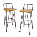 Outdoor Barstool With Angled Metal Legs - Brown by HouseOfZazla