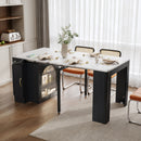 TREXM Extendable Dining Table with 3 Removable Leaves