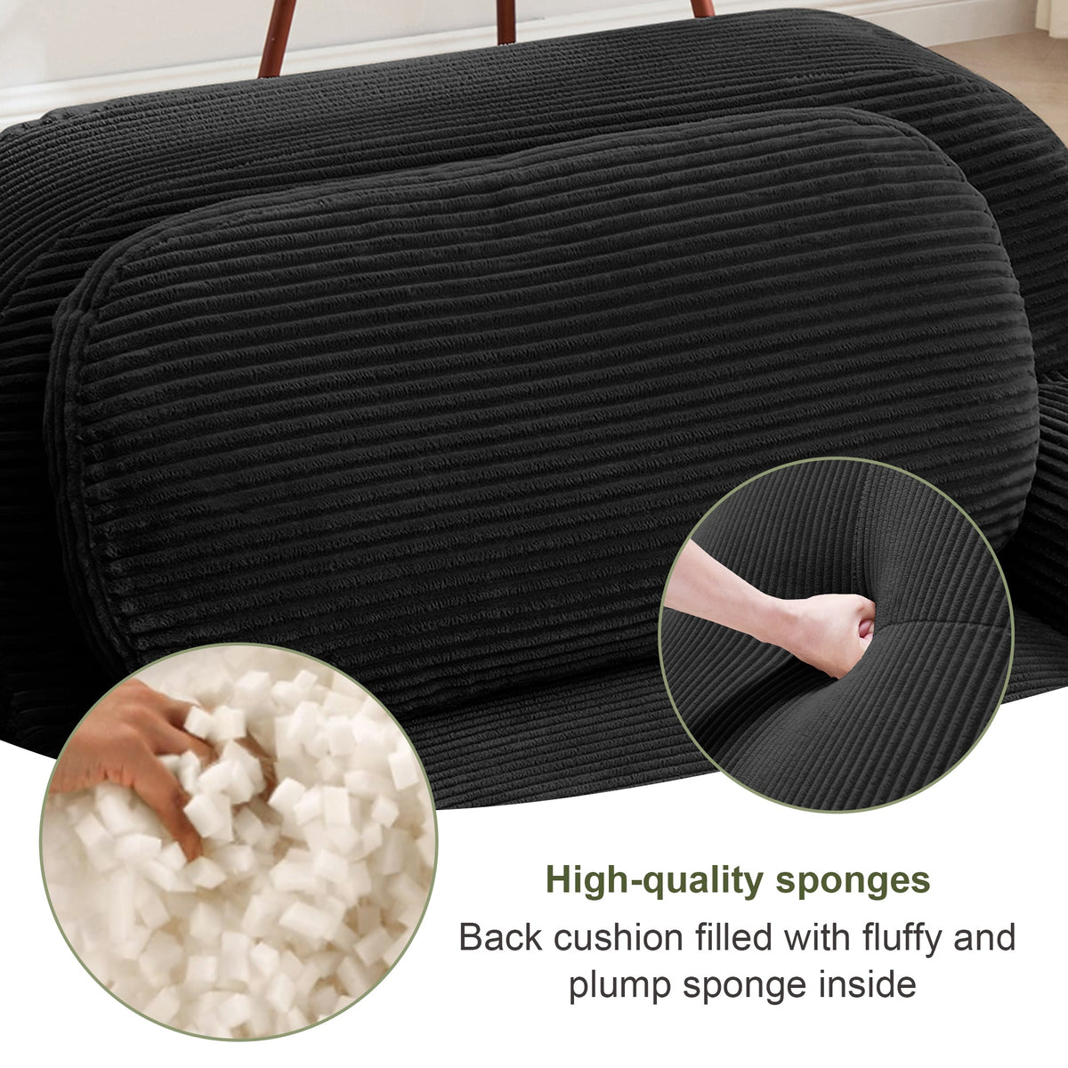 U-Shaped Modular Sofa with Breathable Corduroy Fabric, photo 9 of 10