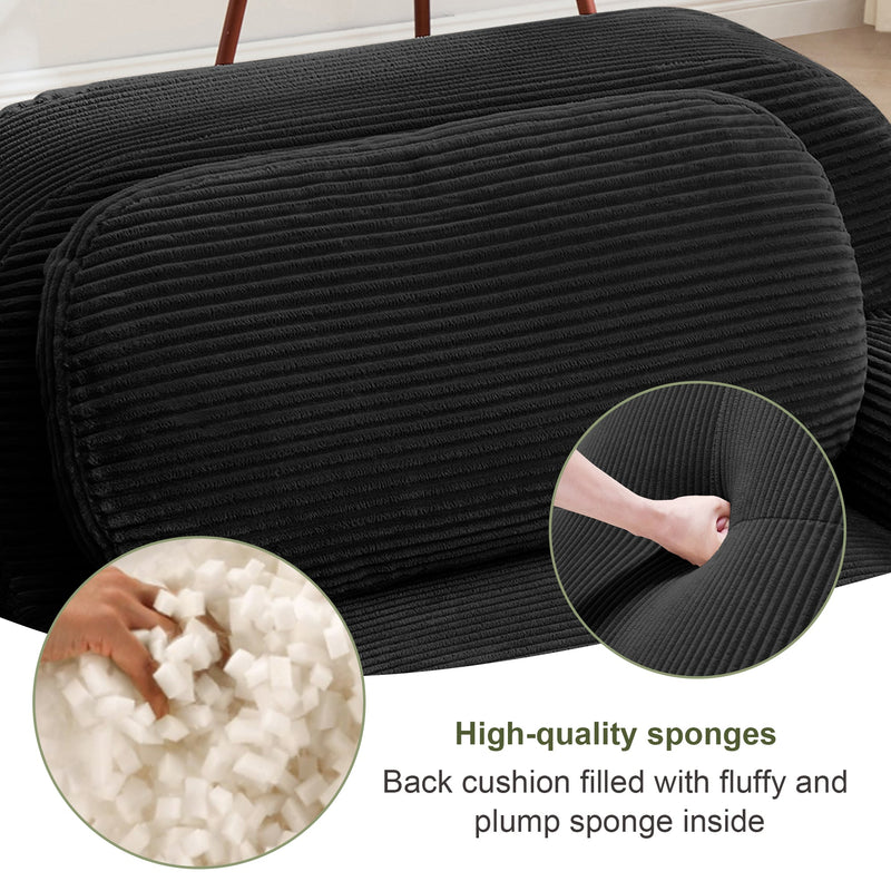 U-Shaped Modular Sofa with Breathable Corduroy Fabric, photo 9 of 10