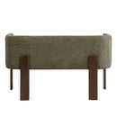 48.5" Upholstered Solid Loveseat (Walnut+Green) by HouseOfZazla