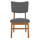Mid Century Modern Dining Table Set For 4, Solid Wood Dining Table And Solid Wood Chairs, 5 Pieces Farmhouse Dining Table And 4 Upholstered Chairs - Brown / Gray by HouseOfZazla