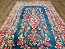 4' X 7' Vintage Handmade Turkish Wool Rug Flowers Birds Tree Of Life Blue Red