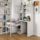 Computer Desk with Glass Door for Home Office or Study
