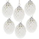 Christmas Ball Ornaments, Glass Decorative Hanging Ball Christmas Tree Ornaments, For Holiday Party Decorations (Set of 6) - White