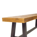 Tranquilizer Outdoor Acacia Wood Bench With Slat Panel Design