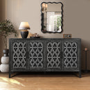 Hollow Four Door Antique Cabinet, American Country Style