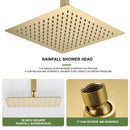 16 Inch Square Rain Shower Head - Brushed