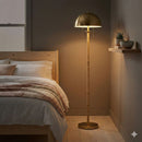 Allure - 2 Light Floor Lamp, Gold, Natural Tube, Double On / Off Pull Chain - Gold / Rattan by HouseOfZazla