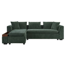 Modern L Shaped Sectional Sofa With Upholstery And Wooden Storage by Unique Piece Furniture