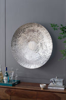 Textured Oversized Disc, Wall Decor For Living Room (Set of 3) - Silver by HouseOfZazla