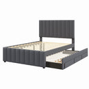 Upholstered Platform Bed With Twin Size Trundle And 3 Drawers by Unique Piece Furniture
