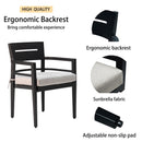 Outdoor Modern Dining Set, Chairs Sunbrella Cushioned And Dining Table With Umbrella Hole