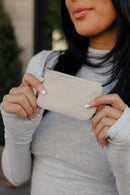 Cream Small Zipper Pouch
