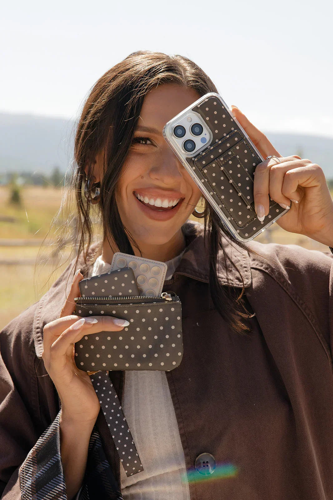 Cocoa Dot Zipper Pouch, photo 9 of 9